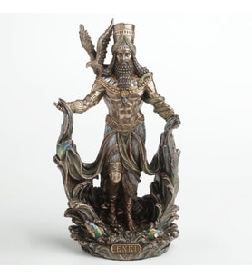 Dekoratif Enki Biblo – Wise Veronese Poliresin Mezopotamya Tanrısı Figürü 23,5 cm
