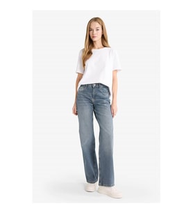 Defacto Straight Wide Yüksek Bel Mavi Kadın Jean Pantolon F5527AX/NM28