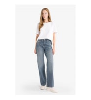 Defacto Straight Wide Yüksek Bel Mavi Kadın Jean Pantolon F5527AX/NM28