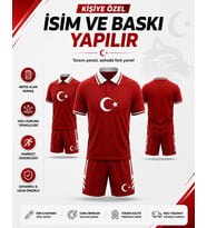Türkiye Milli Takım Çocuk Forması Polo Yaka Y04 Kişiye Özel İsim Yazılır (Çorap Hediye )