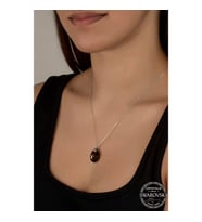Swarovski Crystal Taşlı Oval Gümüş Kadın Kolye