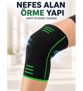 Mey İthalat® Örme Dizlik Esnek Nefes Alabilen Günlük Spor Diz Desteği