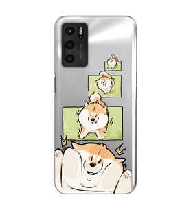 Oppo A16 / A55 Uyumlu Sevimli Köpek Tasarımlı Şeffaf Telefon Kılıfı