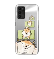 Oppo A16 / A55 Uyumlu Sevimli Köpek Tasarımlı Şeffaf Telefon Kılıfı