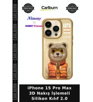 iPhone 15 Pro Max 3D Nakış İşlemeli Silikon Kılıf 2.0 Telefon Stil Cep Aksesuarı Cihaz Koruma