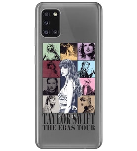 Samsung Galaxy A31 Uyumlu Taylor Swift Desenli Şeffaf Telefon Kılıfı