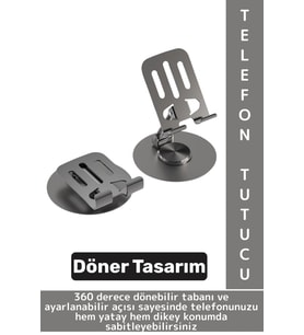 Dayanıklı Kaymaz Dik Yatay Kullanım 360 Derece Dönebilir Katlanabilir Masaüstü Tablet Telefon Tutucu