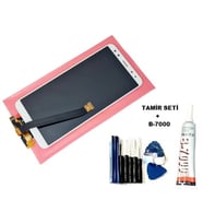 Tkgz - Mate 10 Lite Uyumlu Lcd Ekran Dokunmatik BEYAZ + B-7000 + Tamir Seti