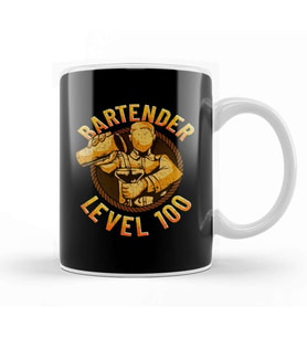 Bartender Level 100 Perfect Bartending Skills Kupa Bardak Porselen