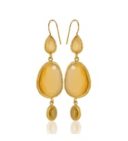 Kadir Jewellery 22 Ayar Altına Kaplama Kadın Sallantılı Küpe -El İşçiliği Ve Hipoalerjenik Küpe