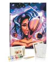 Sayılarla Boyama Seti 40 x 50 cm Tuval Şasesine Gerili Evrendeki Kadın