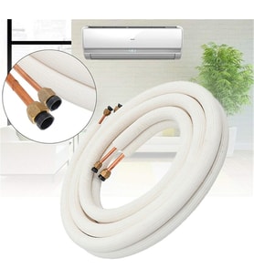 1/4 '' 3/8 '' İzoleli Boru Klima Boru seti 5 metre (Siyah - Beyaz)