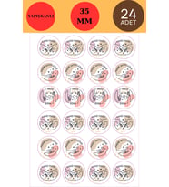 24 Adet - Handmade Elite Sticker - Handmade Sticker - Teşekkürler Sticker - Paketleme Sticker (Pembe)