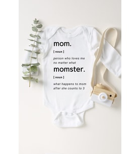Unisex Bebek Mom Momster Dictionary Uzun Kollu Çıtçıtlı Body