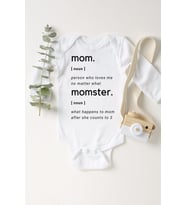 Unisex Bebek Mom Momster Dictionary Uzun Kollu Çıtçıtlı Body