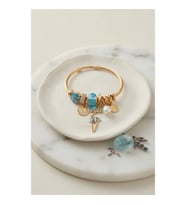 Mey İthalat® Geyik Model Gold Renk Mavi Charmlı Bileklik