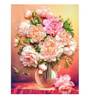 Bir Demet Sakayık Renkli Sayılarla Boyama Seti Canvas Kasnaklı 40 x 50 cm