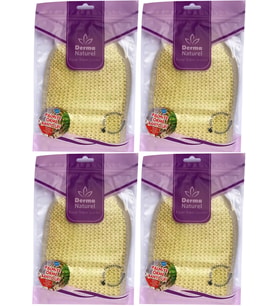 Derma Naturel Palmiye Lifi Örme Banyo Eldiveni (15*24CM) MS-04 (4 Lü Set)
