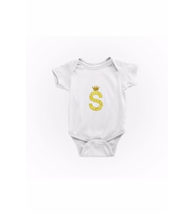 Unisex Bebek Beyaz S Harfi Baskılı Zıbın