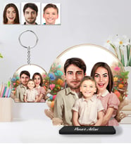 Kişiye Özel Aile 3 kişilik Ahşap Biblo ve Anahtarlık 2 li set-29