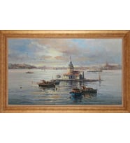 EV İŞYERİ OFİS İÇİN ALTIN ÇERÇEVELİ PASPARTULU TABLO S682