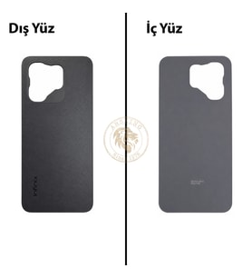 Infinix Hot 50İ Siyah Uyumlu Arka Kapak Arka Cam Batarya Pil Kapağı Lazer Kesim Back Cover