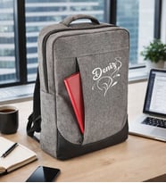 BK Gift Kişiye Özel İsimli Gri Sırt Çantası AB001 -3, Notebook ve Laptop Uyumlu Şık Sırt Çantası