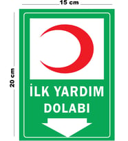 Metal İlk Yardım Dolabı 15 cm x 20 cm Uyarı Levhası Yönlendirme Tabelası