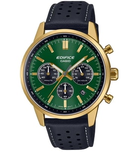 Casio Efr-575Cl-3A Analog Çelik Kasa Deri Kordon Takvimli Kronometreli Erkek Kol Saati