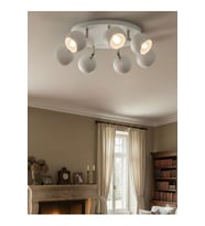 GU10 7 li Yedili Beyaz Küre Led Spot Tavan Avize Os ram Tasarruflu Led Ampül Hareketli Başlık