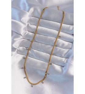 316L Çelik Gold Renk Baget Taşlı İtalyan Zincir Kolye 5886 - SSSSSS6364-6485