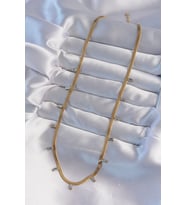 316L Çelik Gold Renk Baget Taşlı İtalyan Zincir Kolye 5886 - SSSSSS6364-6485
