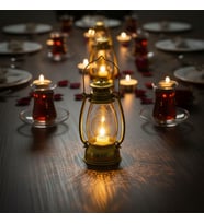 Ramazan Temalı Gold Gaz Lambası LED Işık (Çok Renkli)