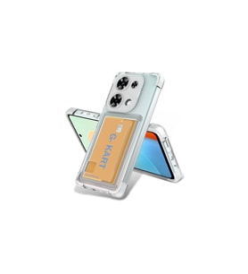 Xiaomi Poco M6 Pro 4G Kılıf Kart Bölmeli Şeffaf Silikon Kartlıklı Si