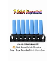 7 Adet Kapasiteli Masaüstü Kalem & Fosforlu Kalem Standı Çok Amaçlı Organizer Pastel & Standart
