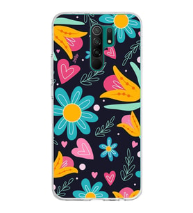 PrintiFy Xiaomi Redmi 9 ile Uyumlu 1mm Slim Fit Retro Renkler 1 Baskılı Şeffaf  Kılıf