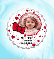 Kişiye Özel Fiyonklu Yaşında Resimli İsimli Kalpli Magnet Açacak