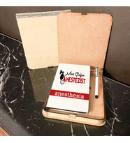 Anestezist Ahşap Kutulu Defter Kalem Set