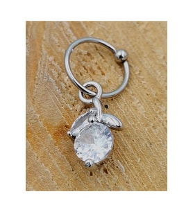 Çelik Zirkon Taşlı Piercing