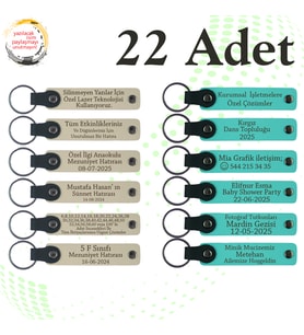 Sütlü Kahve & Turkuaz, Şirket Yıl Dönümüne Özel Hediye, 22’li Set, Tarih Ve İsimli Hatıra Anahtarlık