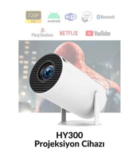 Taşınabilir Ev Sineması HD Bluetooth Android 11 Wi-Fi Hoparlörlü