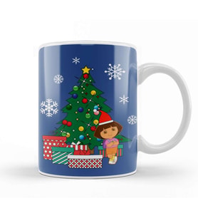 Dora The Explorer Around The Christmas Tree Kupa Bardak Porselen