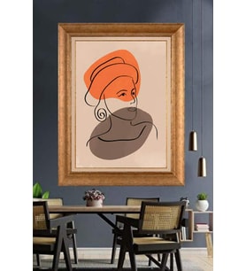 Altın Varaklı  Çerçeveli Paspartulu Tablo ndd591 (Gold)