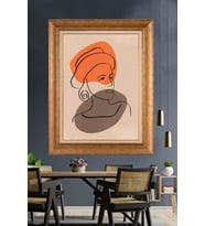 Altın Varaklı  Çerçeveli Paspartulu Tablo ndd591 (Gold)