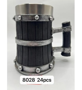 pilelistore Büyük Boy Gümüş işlemeli Çelik Kupa Kod 8028