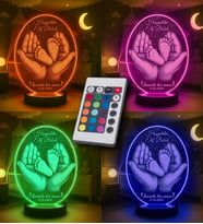 Kişiye Özel Yeni Doğan Bebek Oval Fotoğraflı 3D Model Led Gece Lambası