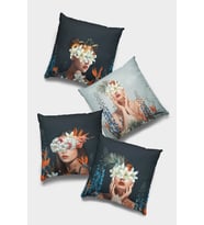 Lacivert Modern Çift Taraflı 4'lü Set Kırlent Kılıfı 4KR037