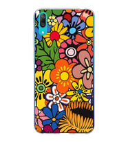 PrintiFy Huawei Y7 Pro 2019 ile Uyumlu 1mm Slim Fit Retro Renkler 2 Baskılı Şeffaf  Kılıf