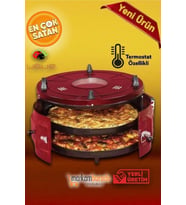 Outlet Plus Uğur Fırın Tepsileri Emaye Termostatsız Fırın-çift Tepsili Yuvarlak Davul Fırın (Kırmızı-Sarı-Siyah-Beyaz)