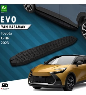 S-Dizayn Toyota C-HR 2 Evo Siyah Yan Basamak 173 Cm 2023 Üzeri A+ Kalite